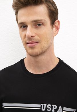 Erkek Siyah Bisiklet Yaka T-Shirt - 50217772032