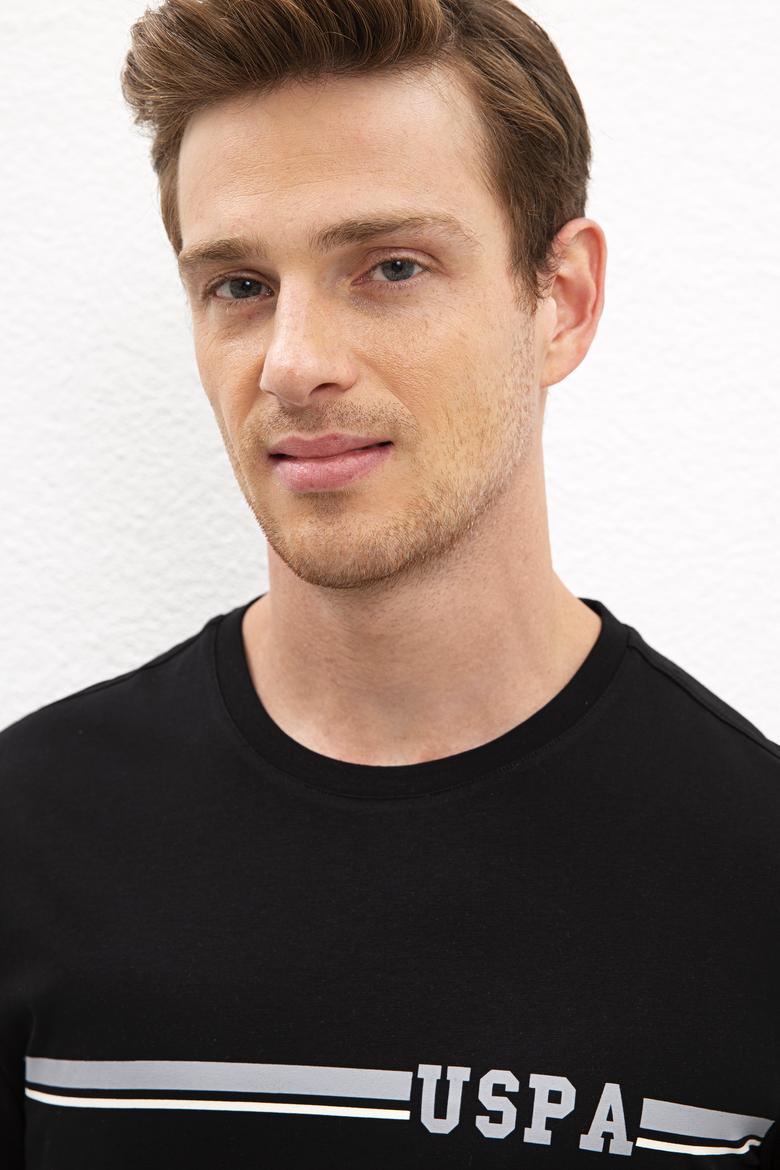 Erkek Siyah Bisiklet Yaka T-Shirt - 50217772032