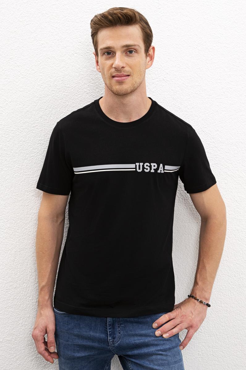 Erkek Siyah Bisiklet Yaka T-Shirt