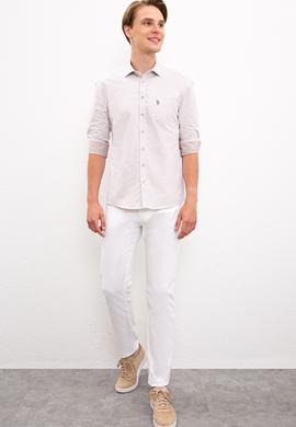 Erkek Bej Gömlek Uzunkol - 50219683019