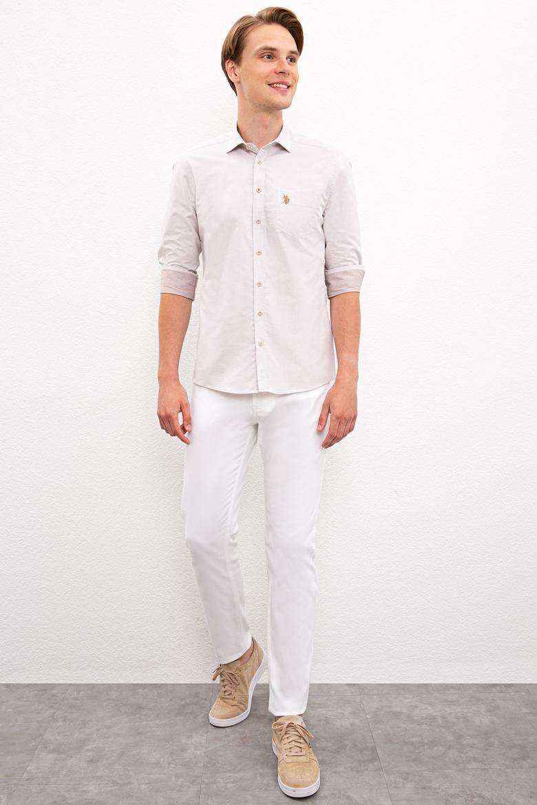 Erkek Bej Gömlek Uzunkol - 50219683019