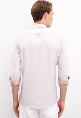 Erkek Bej Gömlek Uzunkol - 50219683019