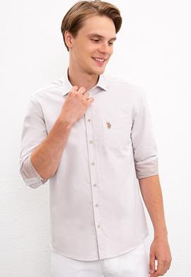 Erkek Bej Gömlek Uzunkol - 50219683019