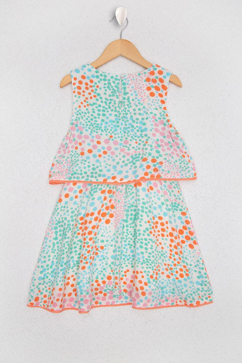 Kız Çocuk Ekru Dokuma Elbise - 50218500003