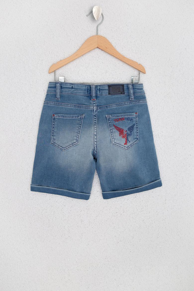 Erkek Çocuk Açık Mavi Jean Şort - 50219644005
