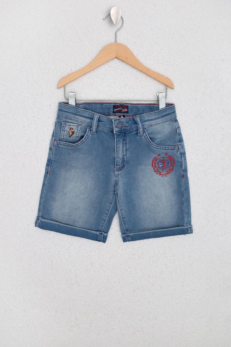 Erkek Çocuk Açık Mavi Jean Şort