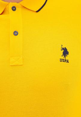 Erkek Koyu Sarı Polo Yaka Basic T-Shirt - 50222592054