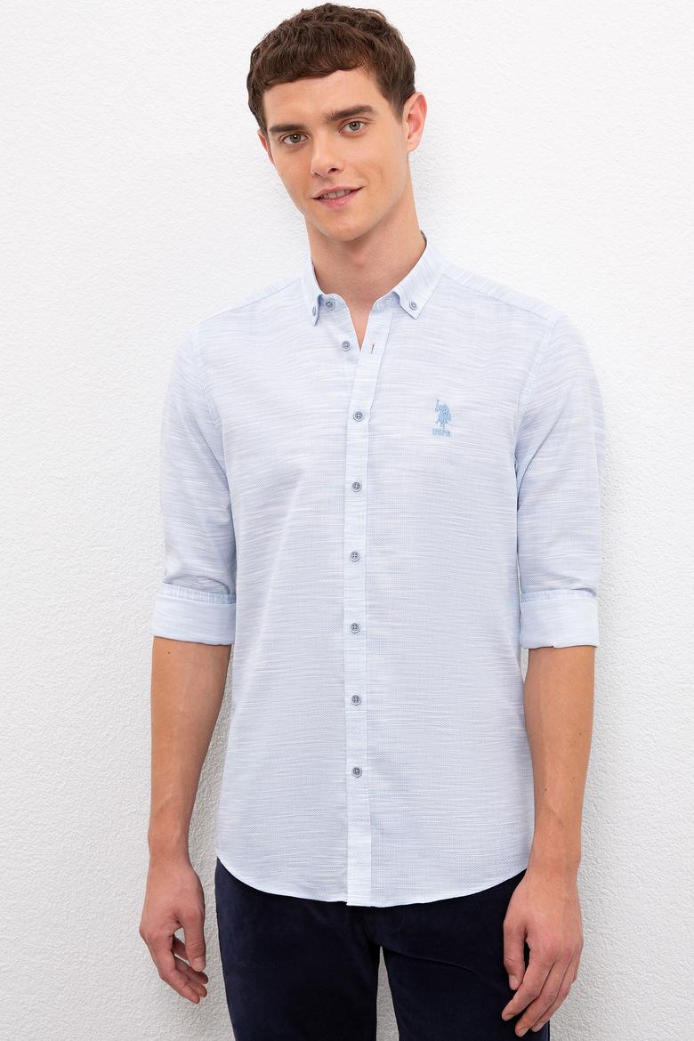 Erkek Mavi Uzun Kollu Gömlek