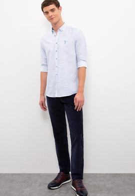 Erkek Mavi Uzun Kollu Gömlek - 50218748008