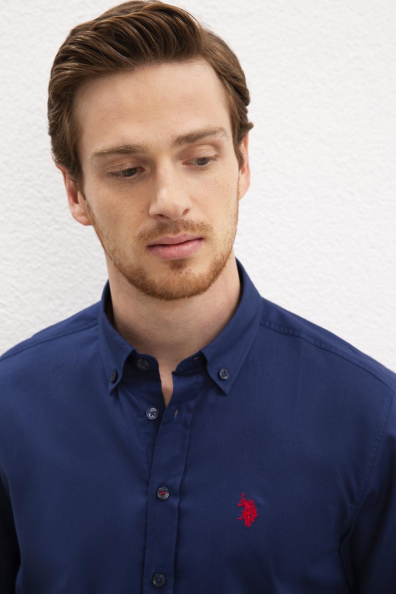 Erkek Lacivert Gömlek Uzunkol Basic - 50218894023