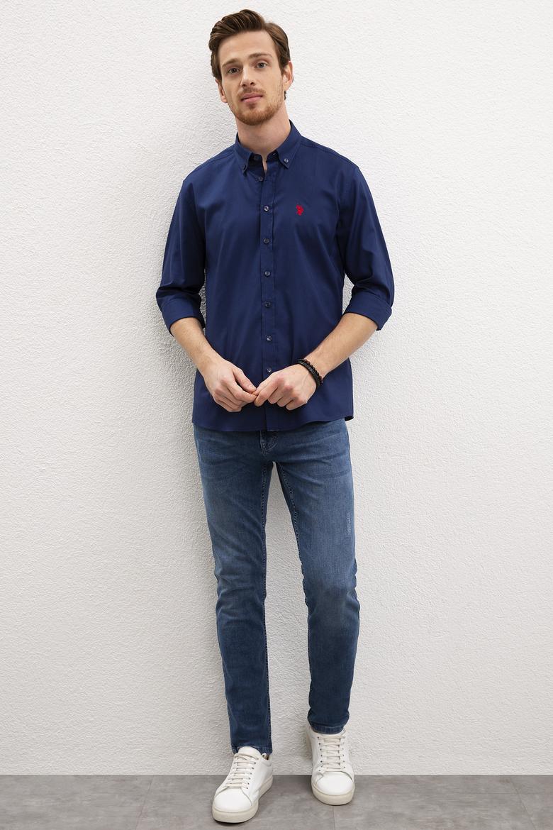 Erkek Lacivert Gömlek Uzunkol Basic - 50218894023