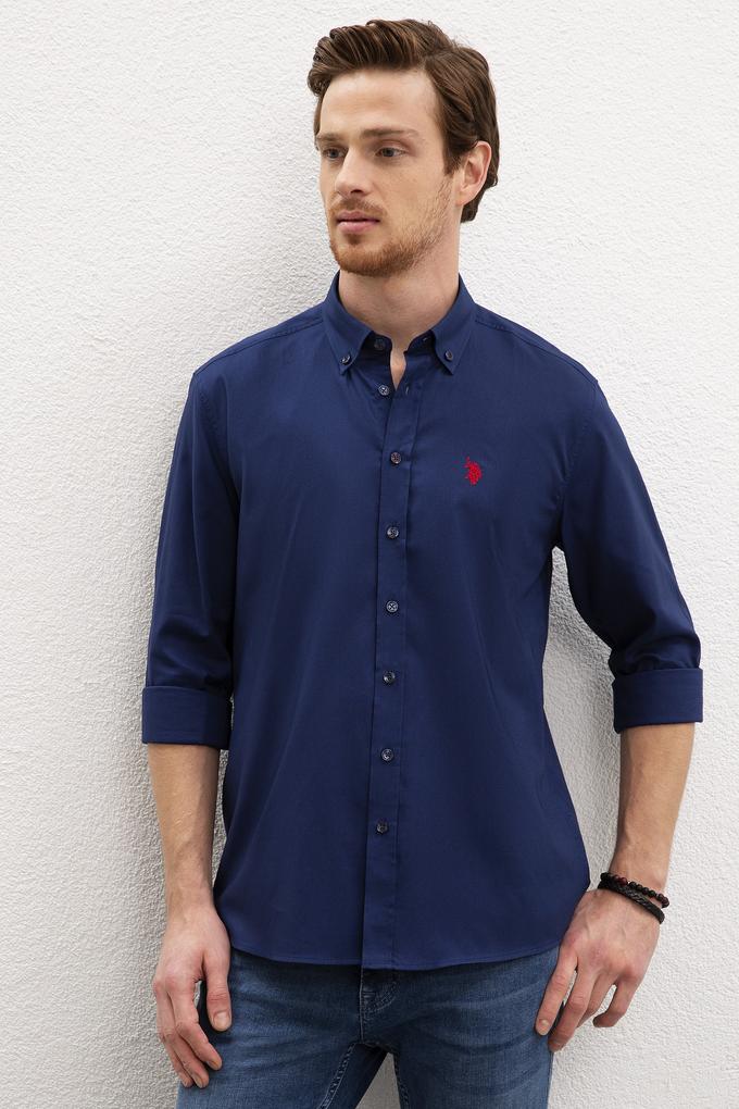 Erkek Lacivert Gömlek Uzunkol Basic