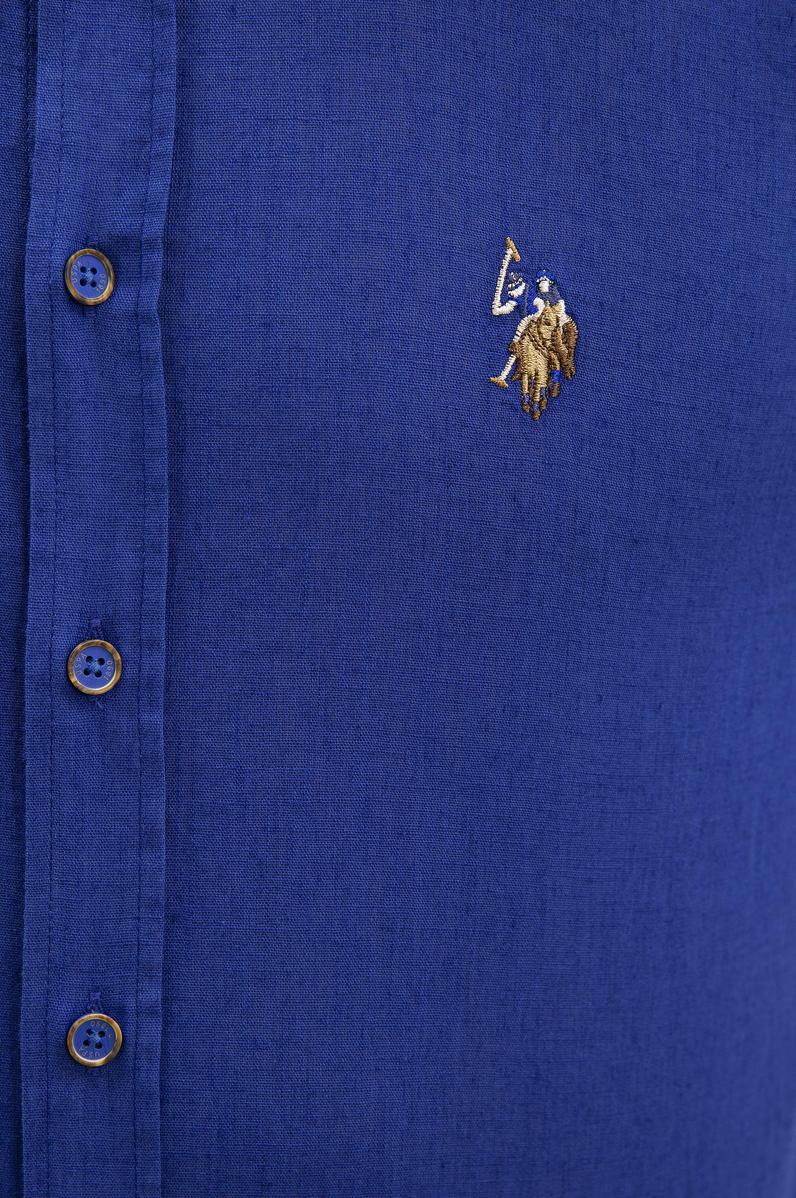 Erkek Saks Uzun Kollu Basic Gömlek