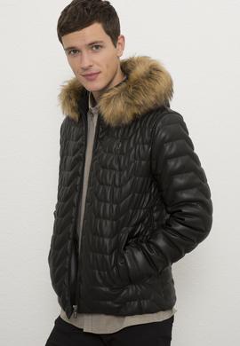 Erkek Siyah Deri Mont Kaban - 50215670005