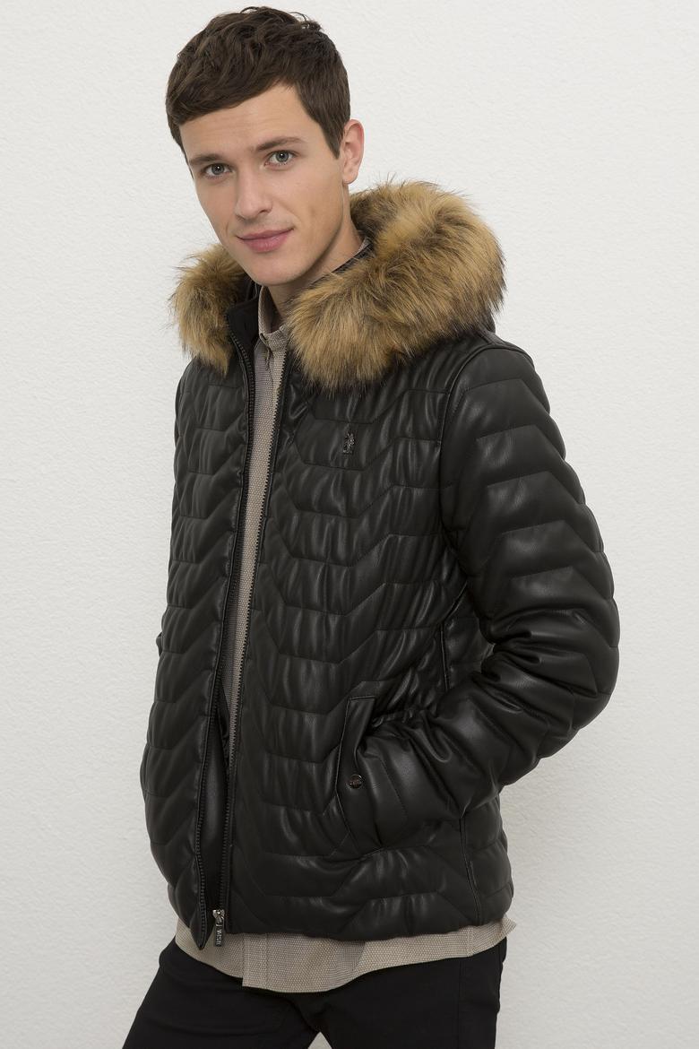 Erkek Siyah Deri Mont Kaban - 50215670005