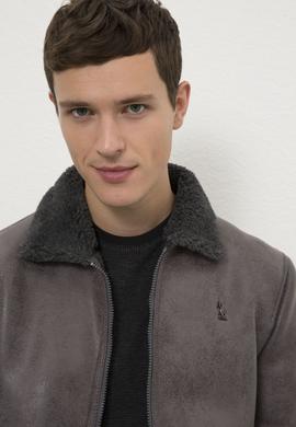 Erkek Gri Deri Mont Kaban - 50215669007