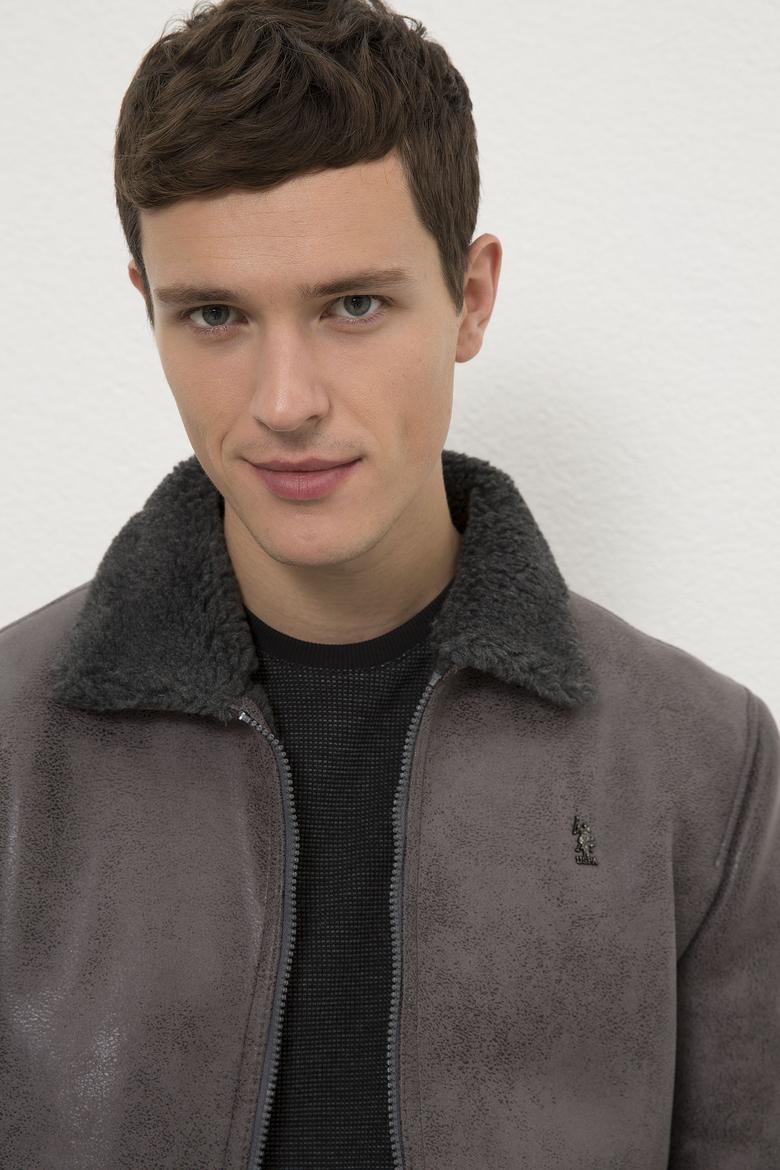 Erkek Gri Deri Mont Kaban - 50215669007