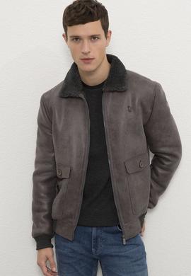 Erkek Gri Deri Mont Kaban - 50215669007