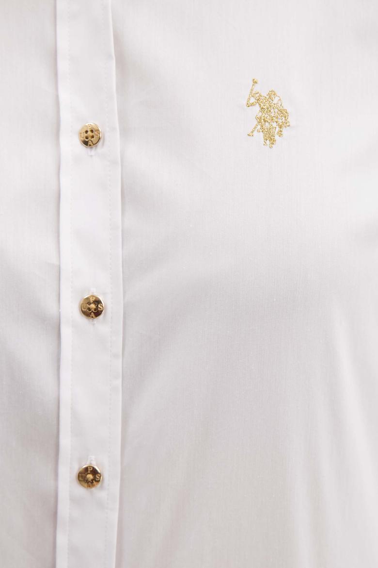 Kadın Beyaz Uzun Kollu Basic Gömlek - 50219048015