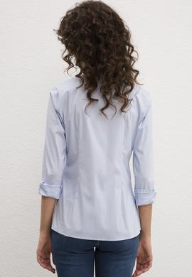 Kadın Açık Mavi Uzun Kollu Basic Gömlek - 50219048008