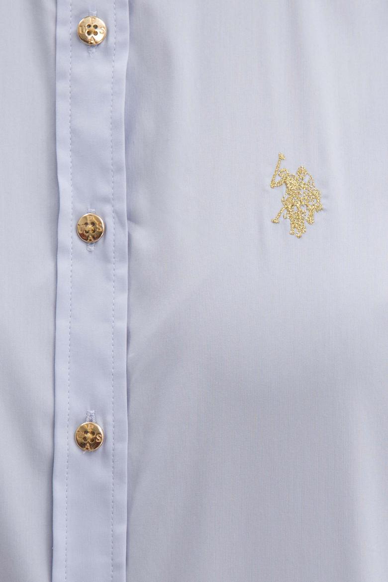 Kadın Açık Mavi Uzun Kollu Basic Gömlek - 50219048008