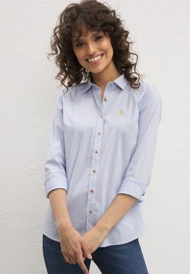 Kadın Açık Mavi Uzun Kollu Basic Gömlek - 50219048008