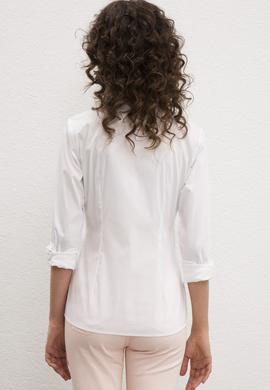 Kadın Beyaz Uzun Kollu Basic Gömlek - 50219048015