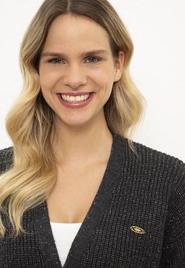 Kadın Antrasit Melanj Triko Hırka - 50225307020