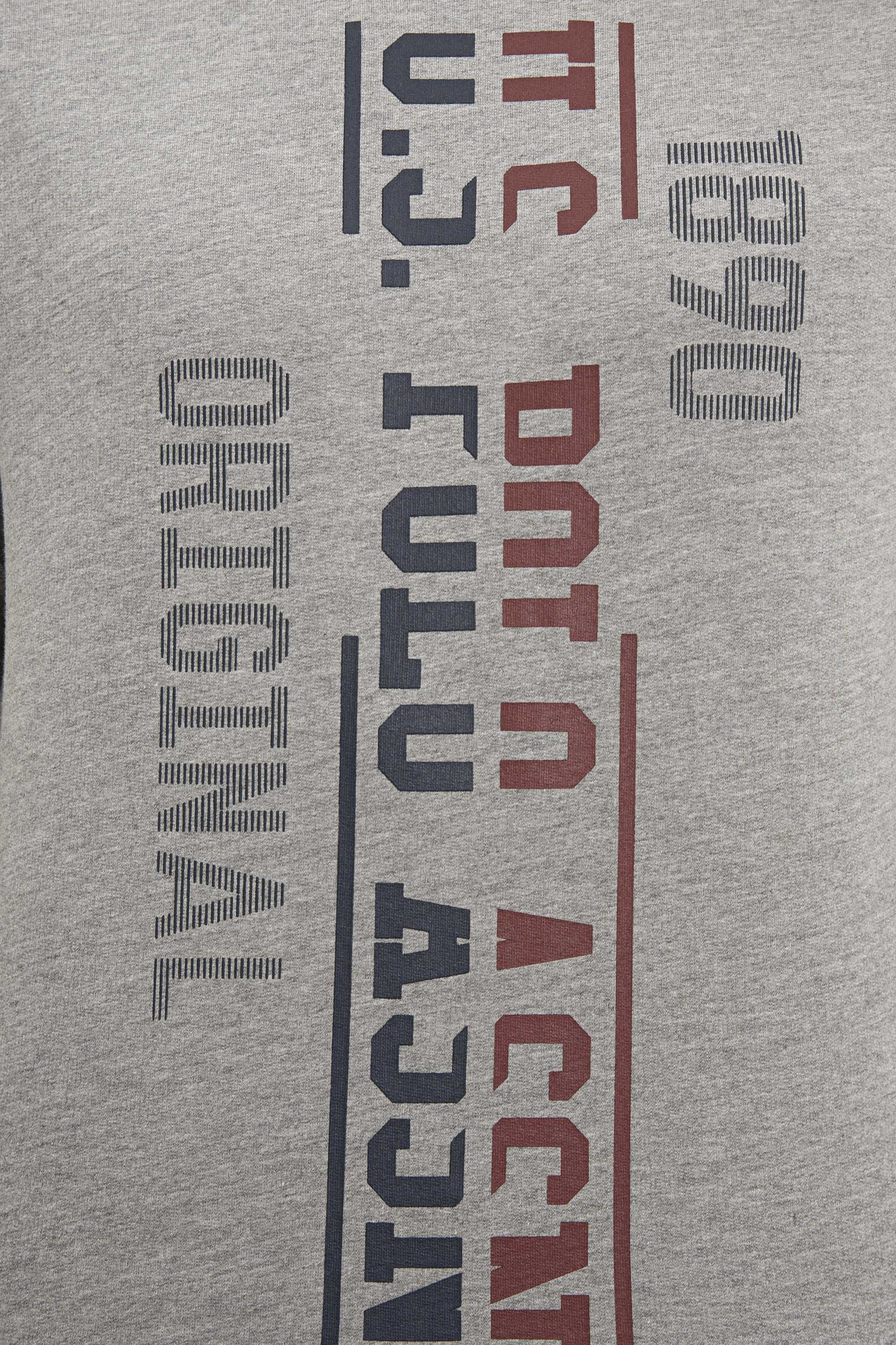 Erkek Gri Melanj Bisiklet Yaka Sweatshirt