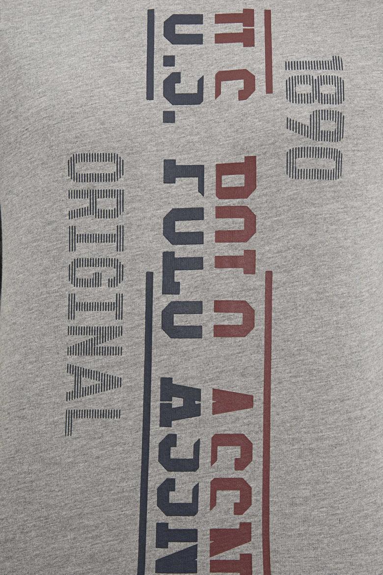 Erkek Gri Melanj Bisiklet Yaka Sweatshirt - 50225383001