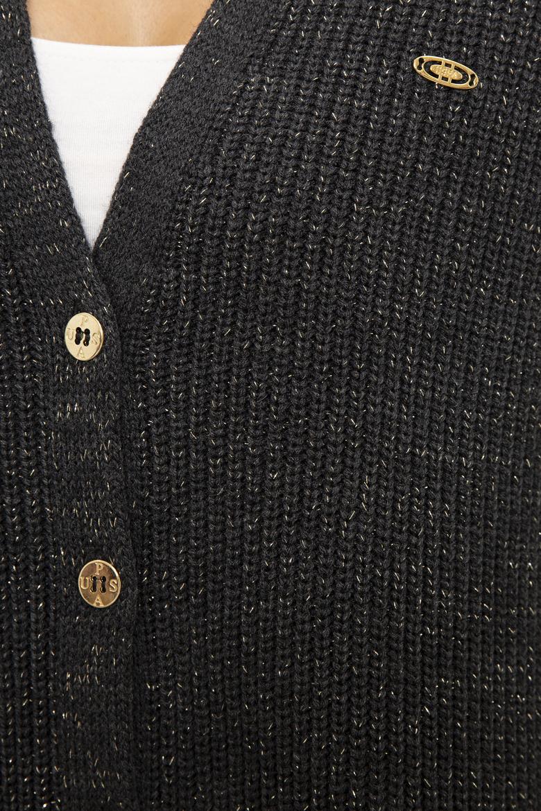 Kadın Antrasit Melanj Triko Hırka - 50225307020