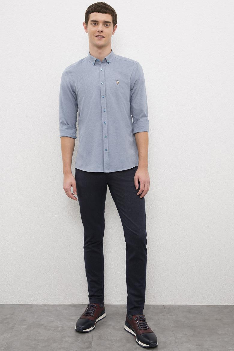 Erkek Mavi Gömlek Uzunkol - 50231309025