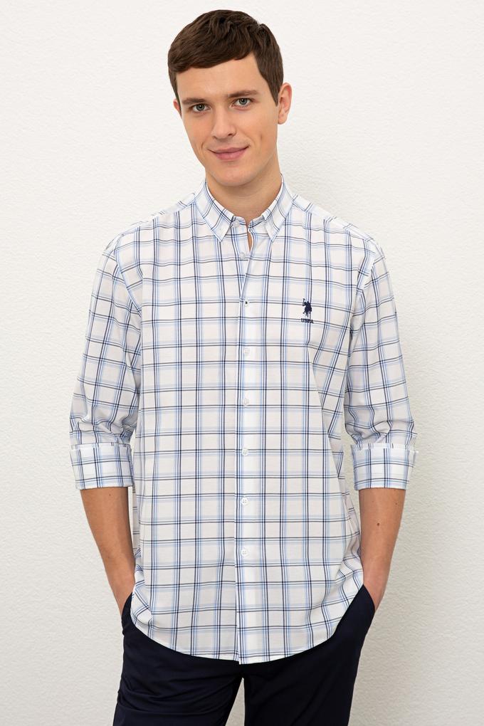 Erkek Mavi Gömlek Uzunkol