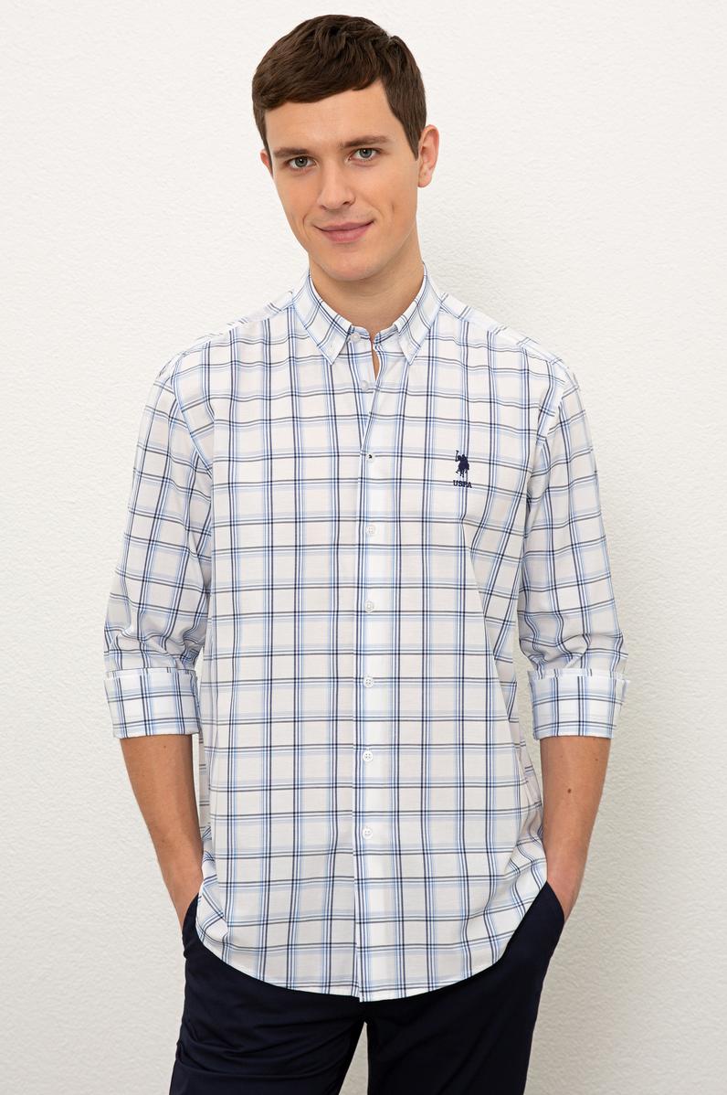 Erkek Mavi Gömlek Uzunkol