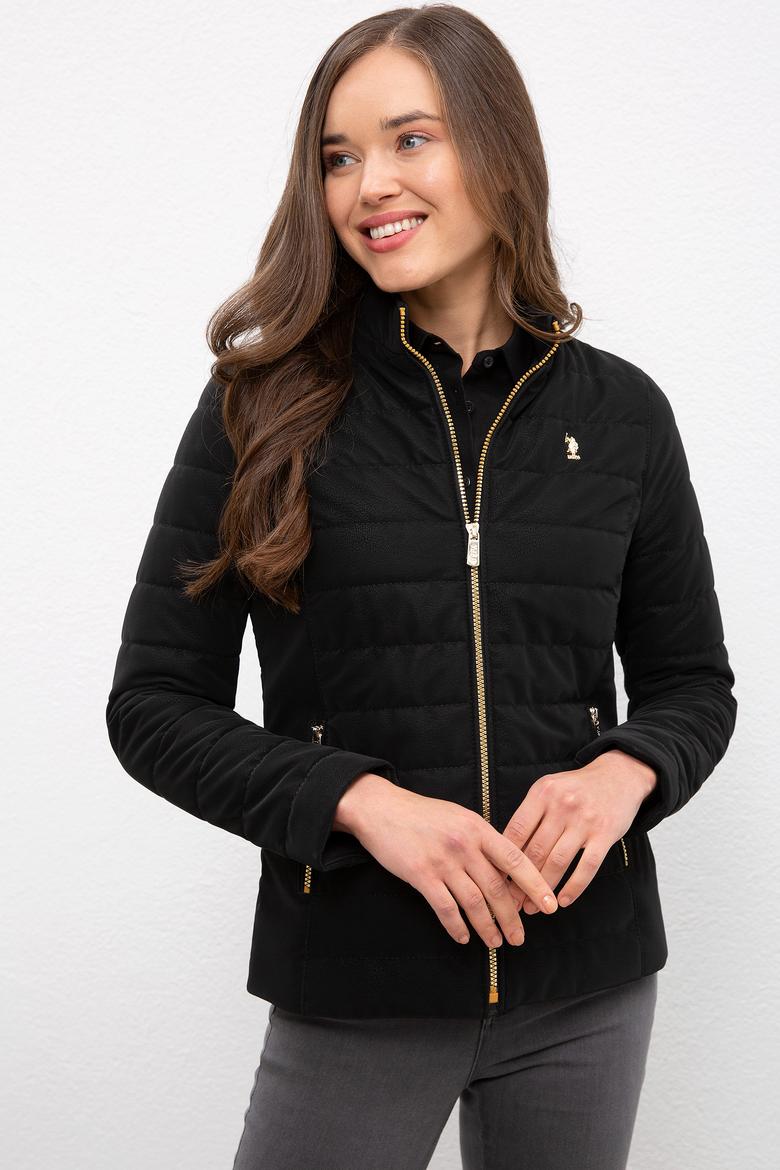 Kadın Siyah Deri Mont Kaban