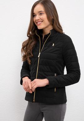 Kadın Siyah Deri Mont Kaban - 50231340003