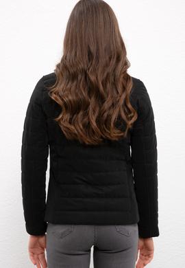 Kadın Siyah Deri Mont Kaban - 50231340003