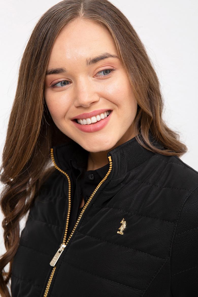 Kadın Siyah Deri Mont Kaban - 50231340003