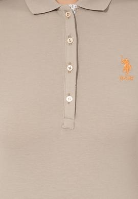 Kadın Haki Basic Polo Yaka Tişört - 50246287022