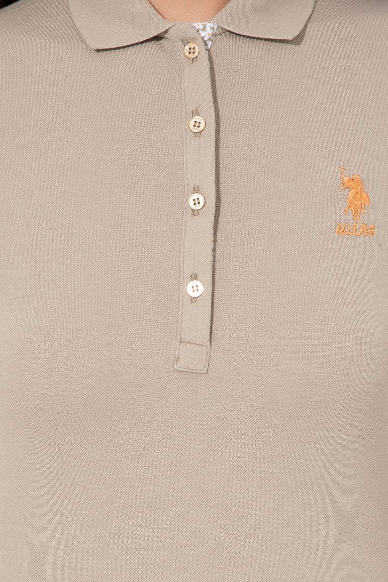 Kadın Haki Basic Polo Yaka Tişört - 50246287022