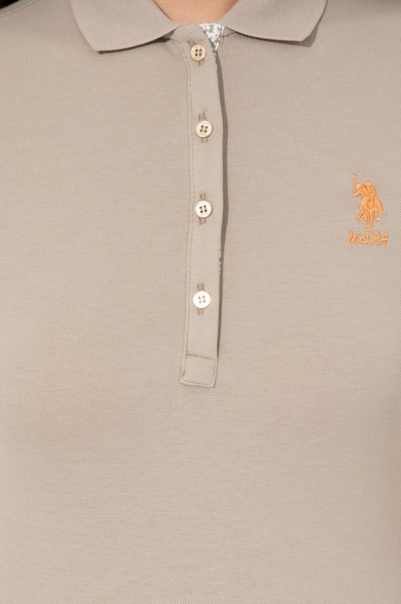 Kadın Haki Basic Polo Yaka Tişört