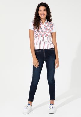 Kadın Lacivert Polo Yaka Tişört - 50248985006