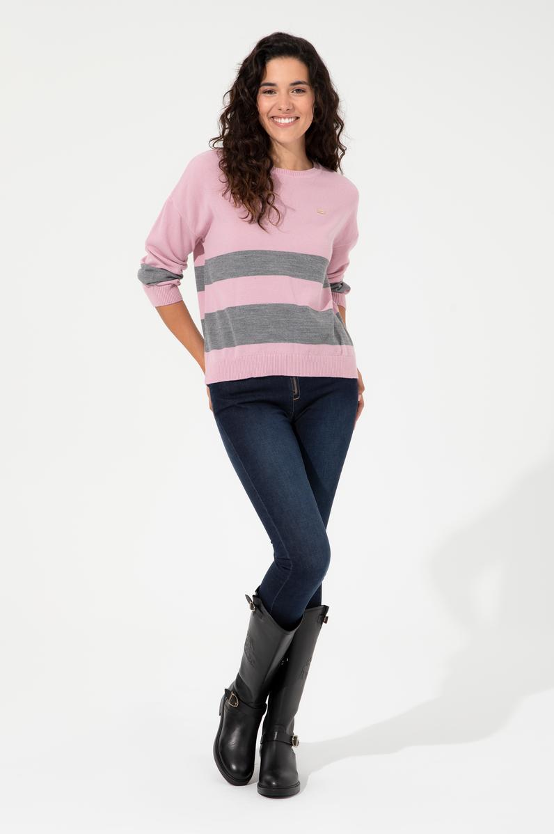 Kadın Manolya Bisiklet Yaka Kazak