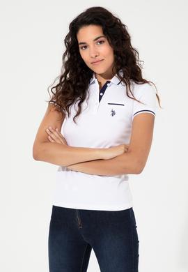 Kadın Beyaz Polo Yaka Tişört - 50248984006