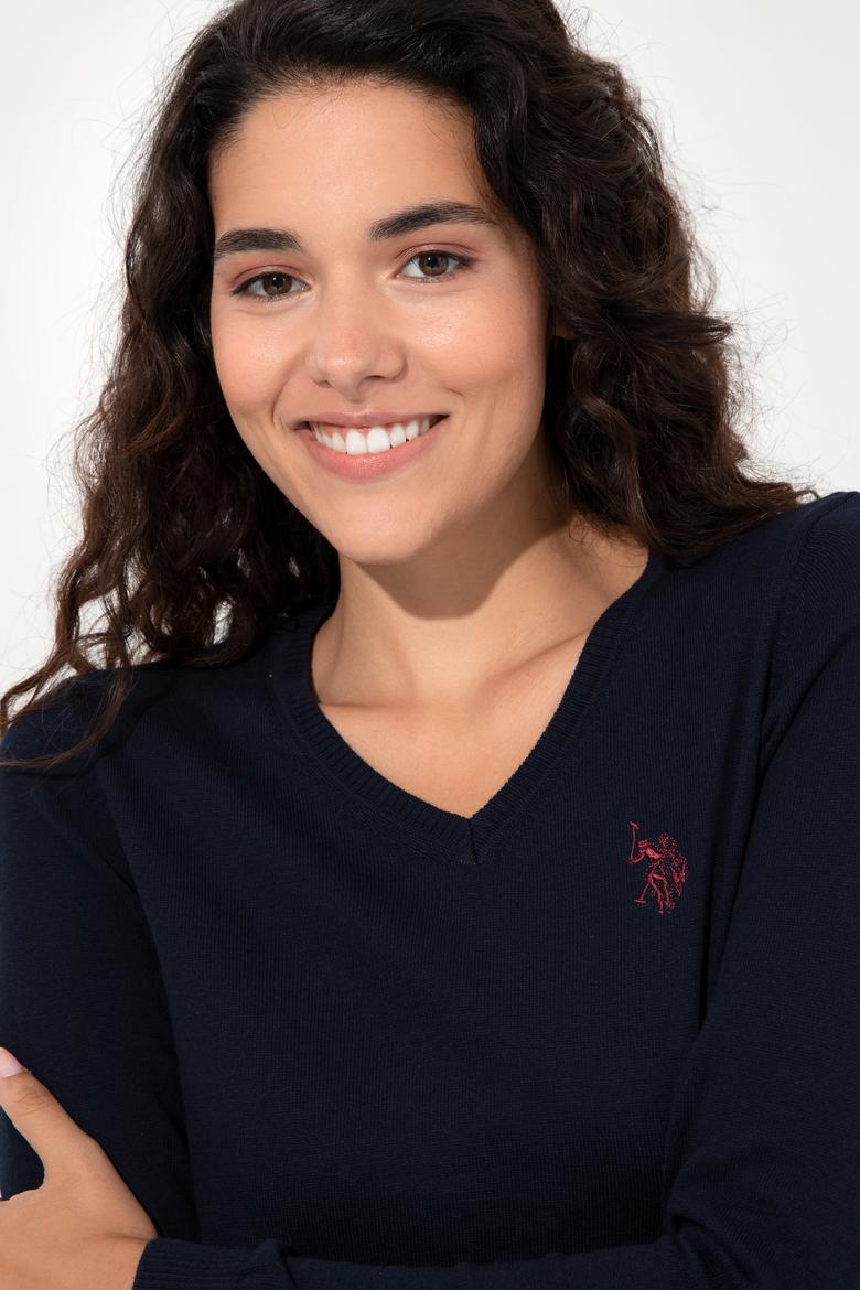 Kadın Lacivert  Basic  V - Yaka Kazak - 50251903001