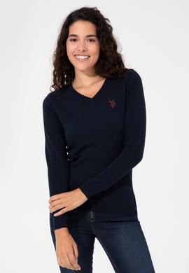 Kadın Lacivert  Basic  V - Yaka Kazak - 50251903001