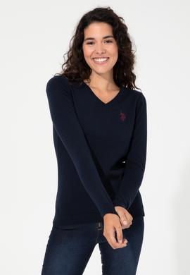 Kadın Lacivert  Basic  V - Yaka Kazak - 50251903001