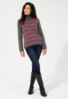 Kadın Gri Melanj Kazak - 50255253015