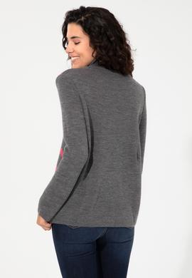 Kadın Gri Melanj Kazak - 50255253015