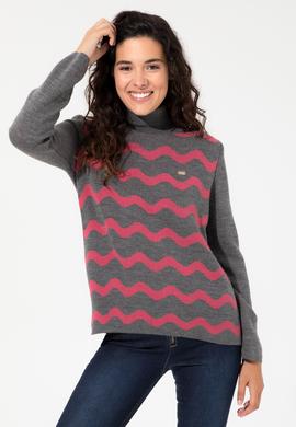 Kadın Gri Melanj Kazak - 50255253015